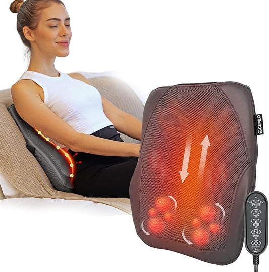 Shiatsu Low Back Massager - Gift for Women,Men, 3D Kneading Massage Pillow for Pain Relief,Rolling Massager for Home Office