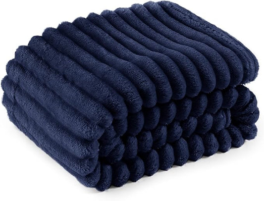 Bedsure GentleSoft Blue Fleece Blanket for Couch - Cozy Soft Blankets for Women, Cute Small Throws for Girls, 60x80 Inches