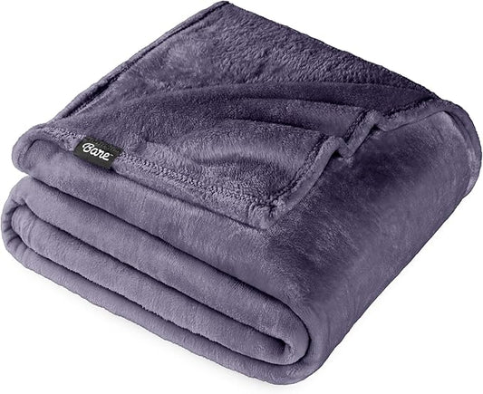Bare Home Fleece Blanket - Twin/Twin Extra Long - Ultra-Soft Lightweight for Bed, Sofa, and Couch - Luxury Microplush - Cozy Warm Blanket (Twin/Twin XL, Dusty Purple)
