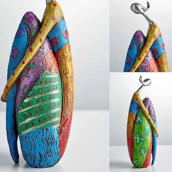 Octdays Art Female Sculpture Figurines, Abstract Woman Statue for Home Decor, Colorful Decorations for Living Room Shelf Office Cabinet Accents- A