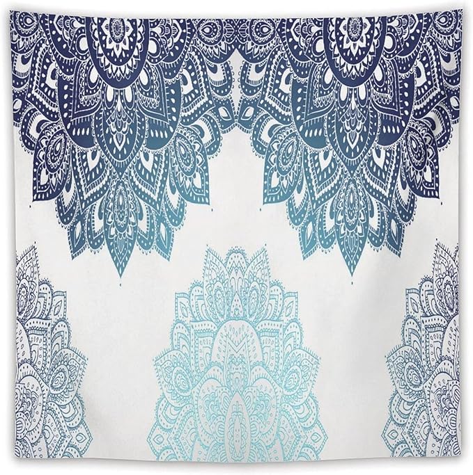 Kurtect Mandala Tapestry,Boho Eastern Geometric Stripe Abstract Design Pattern Print Tapestries for Party Beach Picnic Blankets Tablecloths Living Room Wall Deocr, 60x60 in