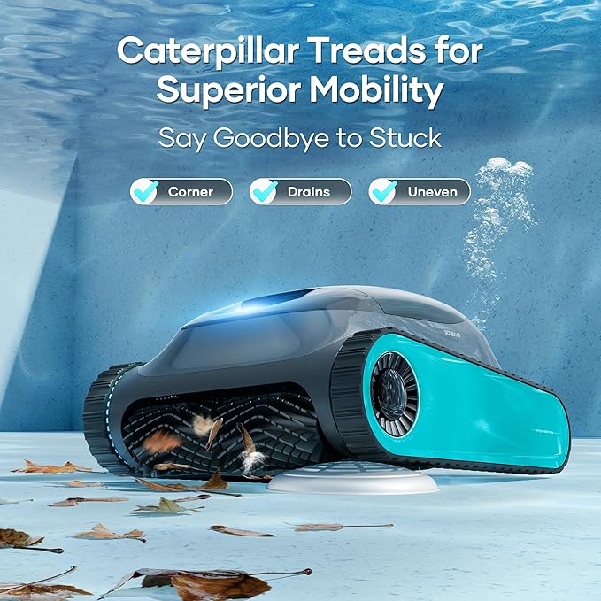 (2025 Upgrade) Aiper Scuba S1 Robotic Pool Cleaner, Wall & Waterline Cleaning, Double Filtration, Extended 180-Min Battery Life, Smart Navigation, App Support, OTA Upgrade