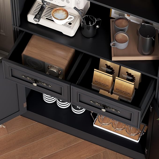 71.4" Tall Bookshelf with Drawers &amp; Cabinet, 5-Tier Floor Standing Bookcase with Storage Doors, Adjustable Shelves &amp; Metal Handles, 31.5" Wide Organizer for Home Office, Living Room