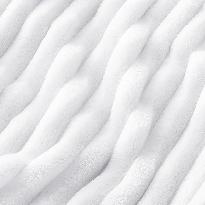 Bedsure GentleSoft White Full Blanket for Bed - Cozy Soft Blankets for Women, Cute Large Throws for Girls, 84x90 Inches