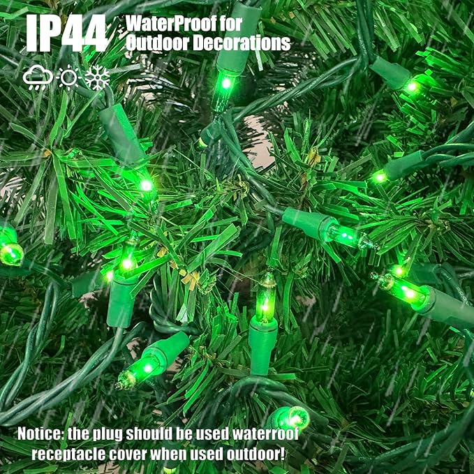HISHINY Green String Lights 100 Count Mini St Patricks Decorations Lights with Green Wire for Outdoor Christmas Decorations Indoor Decor,UL Certified (21feet)