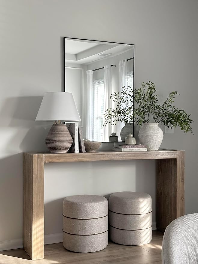 Frame My Mirror Black Metal Framed Mirror, 26" x 38" Mirror for Bathroom, Metal Frame, True Reflections Glass, Black Finish, Stanton Design, Hangs Horizontally or Vertically, Made in USA