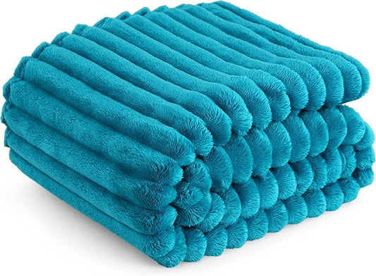 Bedsure GentleSoft Teal Fleece Blanket for Couch - Cozy Soft Blankets for Women, Cute Small Throws for Girls, 50x70 Inches