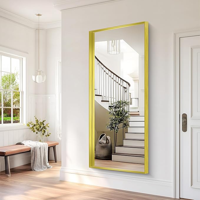 Gold Bathroom Mirror, 72x30 Inch Rectangular Framed Mirror, Large Wall Mounted Bathroom Vanity Mirror Over Sink for Bedroom,Restroom, Living Room, Hangs Vertically or Horizontally