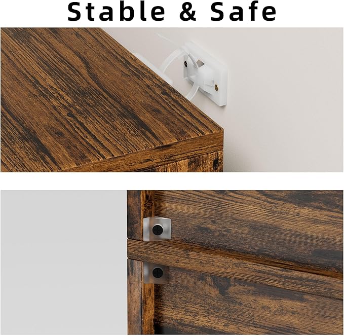 JAMFLY Open Bookshelf and Bookcase, 6 Shelf Storage Tall Bookcase for Bedroom, Living Room and Office, Vintage Brown