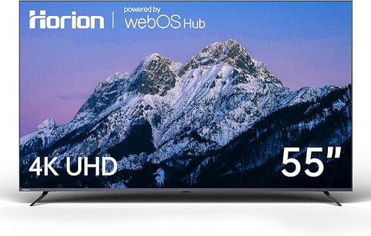 HORION 55 inch Smart TV, 4K UHD LED TV with WebOS 22, Ultra Slim Television with Mega Contrast, HDR10, Dolby Audio - Streaming Live, Bluetooth, Hdmi, WiFi ((P6D Series, 2025)
