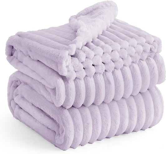 Bedsure GentleSoft Lavender Fog California King Size Blanket for Bed - Cozy Soft Blankets for Women, Cute Small Fleece Throws for Girls, Birthday Gifts for Women, 102x96 Inches