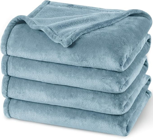 PHF Ultra Soft Fleece Blanket Twin Size, No Shed No Pilling Luxury Plush Cozy 300GSM Lightweight Twin XL Blanket for Bed, Couch, Chair, Sofa Suitable for All Season, 76" x 90", Dusty Blue