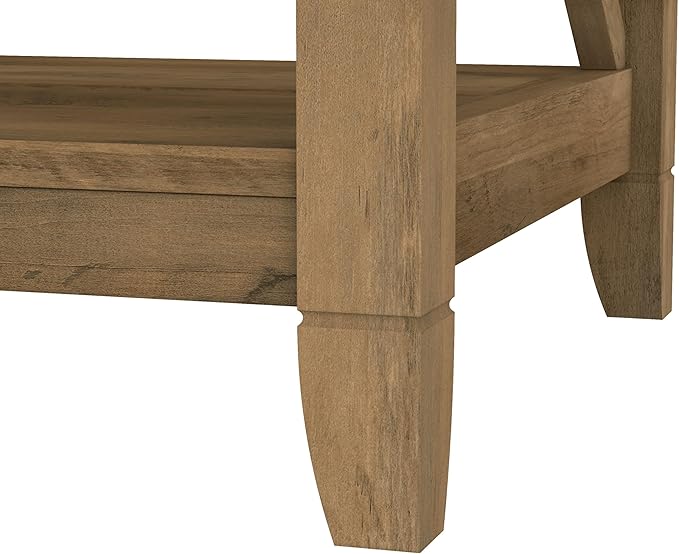 Bush Furniture Tall 5 Shelf Bookcase for Living Room or Home Office, Large Bookshelf, Modern Farmhouse Style, Key West Collection, Reclaimed Pine