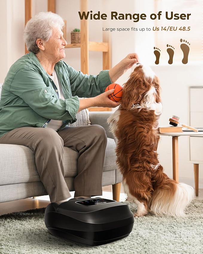 Shiatsu Foot Massager Machine with Heat, 2025 Upgrade Deep Kneading, Full Foot Massager with Remote for Plantar Fasciitis, Neuropathy, Birthday Gifts for Women Mom Men Dad, Up to Foot Size 14