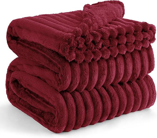 Bedsure GentleSoft Deep Red California King Size Blanket for Bed - Cozy Soft Blankets for Women, Cute Small Fleece Throws for Girls, Birthday Gifts for Women, 102x96 Inches