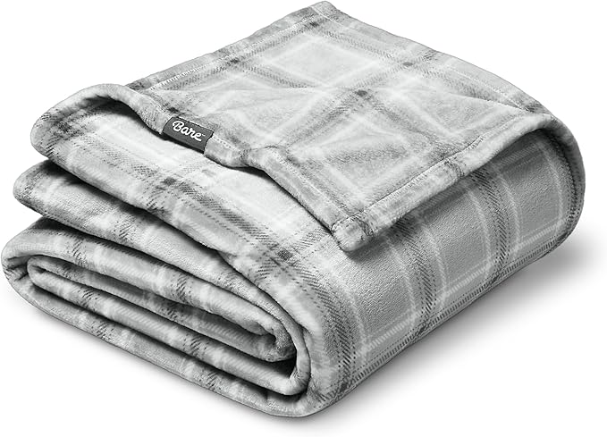 Bare Home Fleece Blanket - King Size - Ultra-Soft Lightweight for Bed, Sofa, and Couch - Luxury Microplush - Cozy Warm Blanket (King, Tartan Plaid)