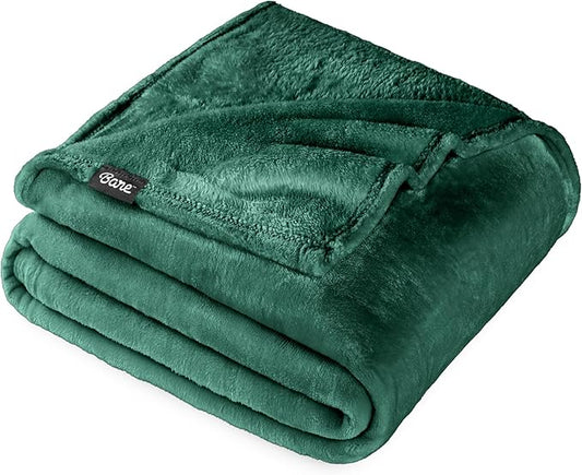 Bare Home Fleece Blanket - Twin/Twin Extra Long - Ultra-Soft Lightweight for Bed, Sofa, and Couch - Luxury Microplush - Cozy Warm Blanket (Twin/Twin XL, Forest Green)