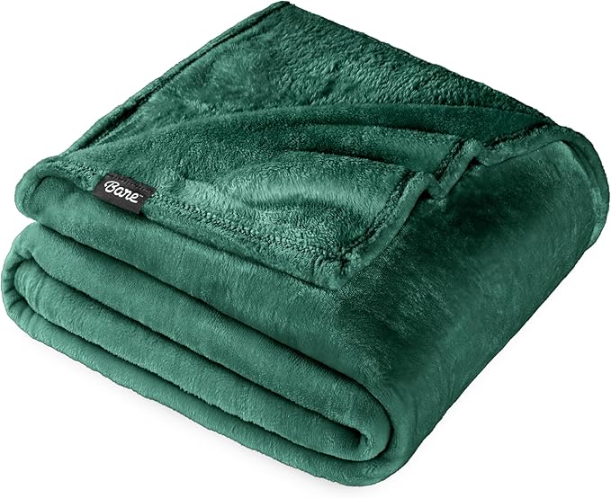 Bare Home Fleece Blanket - King Size - Ultra-Soft Lightweight for Bed, Sofa, and Couch - Luxury Microplush - Cozy Warm Blanket (King, Forest Green)