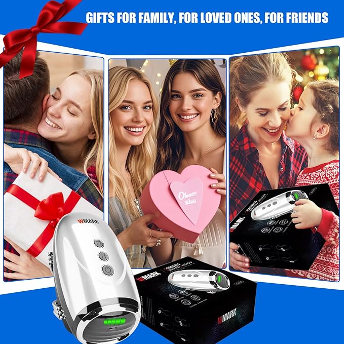 Cordless Handheld/Barber Massager Massager, Charge Neck/Legs/Hand/Face Massager, 2 Massage Nodes 2600AMH-(Silver)