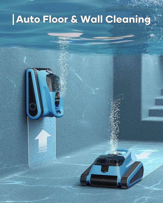 (2025 New) Cordless Pool Vacuum Robot with App Control, Wall & Waterline Cleaning,150 Mins Runtime, Smart Navigation, Robotic Pool Cleaner for Inground & Above Ground Pools up to 2000 Sq.ft