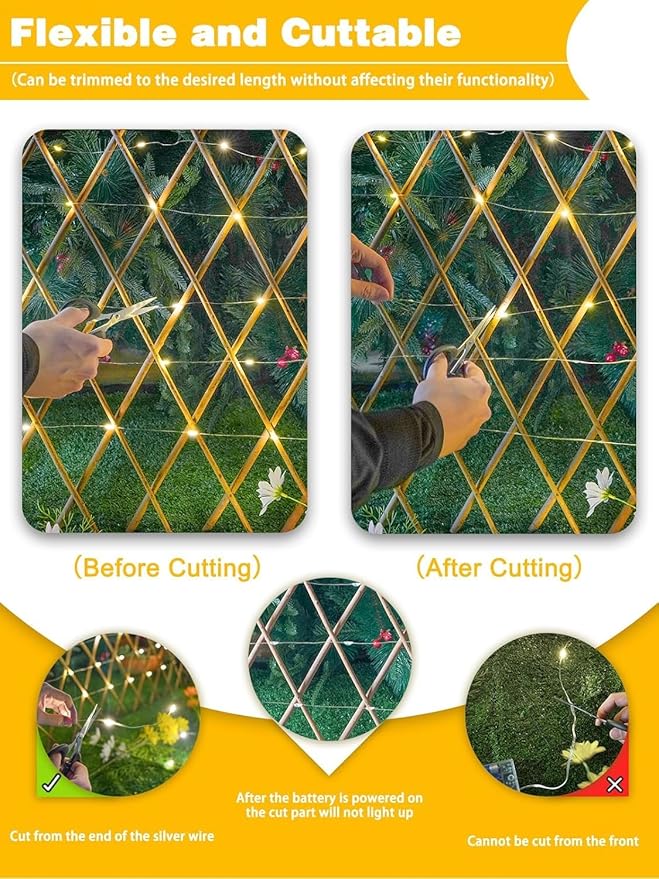 4 Pack Each 33FT 100LED Fairy Lights Battery Operated with Remote, Waterproof Twinkle Lights with Timer, Cuttable String Light Indoor & Outdoor for Bedroom Classroom Wedding DIY Christmas (Warm White)