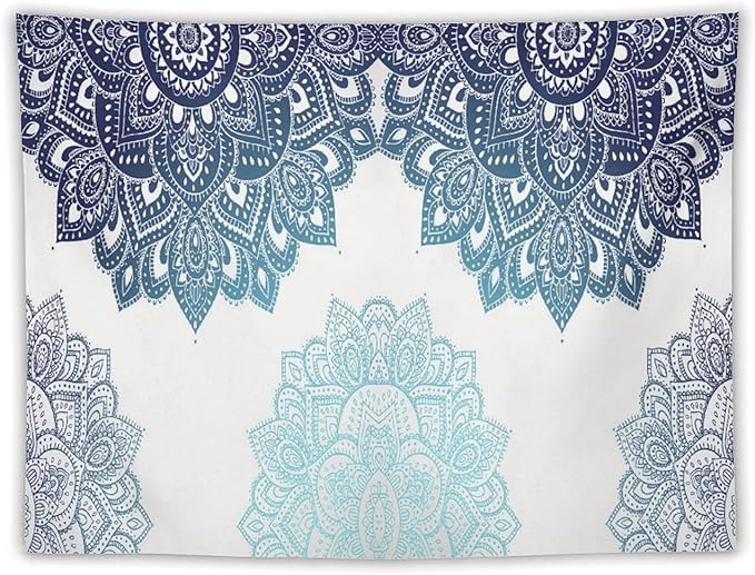 Kurtect Mandala Tapestry,Boho Eastern Geometric Stripe Abstract Design Pattern Print Tapestries for Party Beach Picnic Blankets Tablecloths Living Room Wall Deocr, 60x80 in