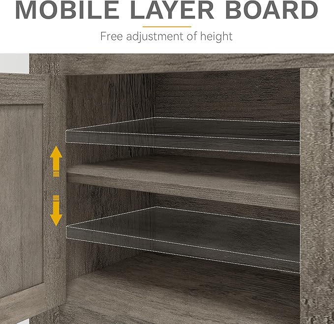 DWVO Farmhouse TV Stand for 75/80 Inches TVs, Entertainment Centers Furniture 30" Tall, TV Consoles with Storage Drawers & Power Outlet, Rustic TV Stands for Living Room, Washed Grey