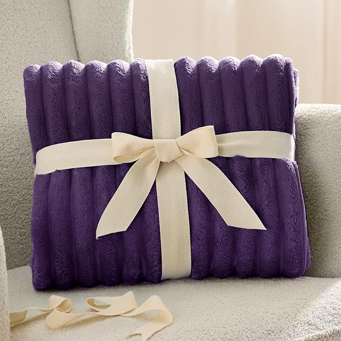 Bedsure GentleSoft Purple California King Size Blanket for Couch - Cozy Soft Blankets for Women, Cute Small Fleece Throws for Girls, Birthday Gifts for Women, 102x96 Inches