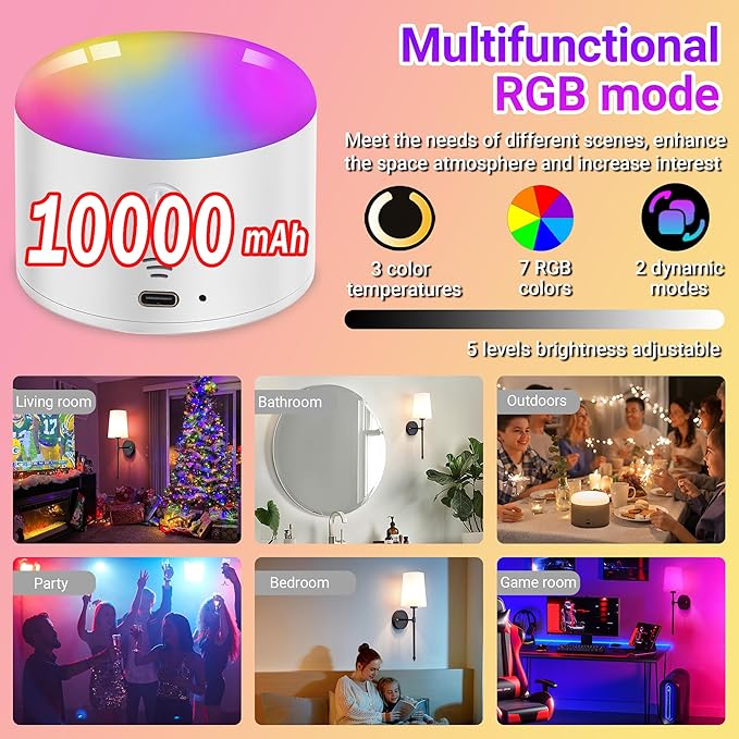 Battery Operated Wall Sconce Light with Remote Control, Dimmable Wall Sconce Set of 2 with White Fabric Shade, Wireless Battery Operated Wall Lamp for Bedroom Living Room, Bulb Included