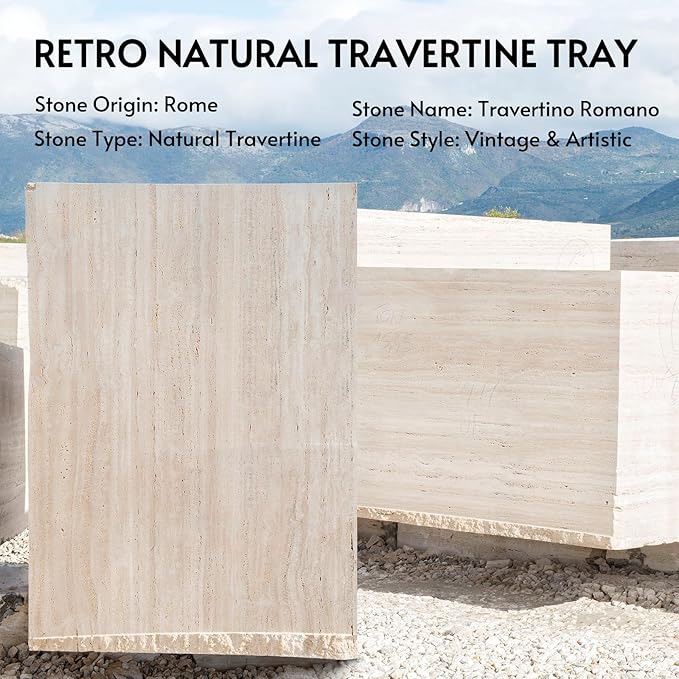 Koville Marble Square Book Ends, Heavy Duty Book Holders, Bookends for Shelves, Office Bookshelf Decor for CDs/Video Games (Travertino Romano)