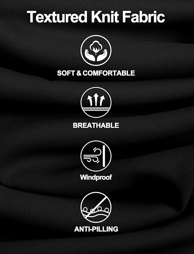 Zengjo Men's Track Jackets Full-Zip Athletic Jacket Sweatshirt Mock Neck with Zipper Pockets