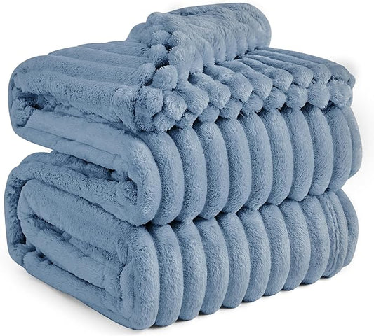 Bedsure GentleSoft Blue California King Size Blanket for Couch - Cozy Soft Blankets for Women, Cute Small Fleece Throws for Girls, Birthday Gifts for Women, Ashley Blue, 102x96 Inches