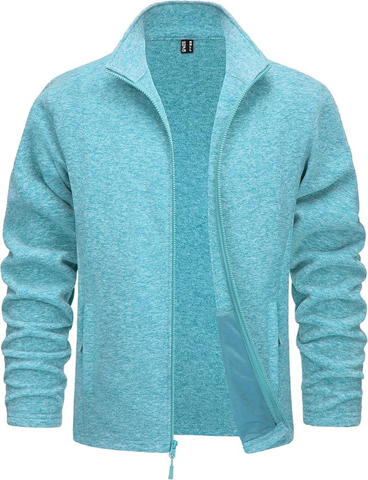 TACVASEN Men's Fleece Jackets Full Zip Lightweight Jacket Casual Soft Warm Coats with Pockets