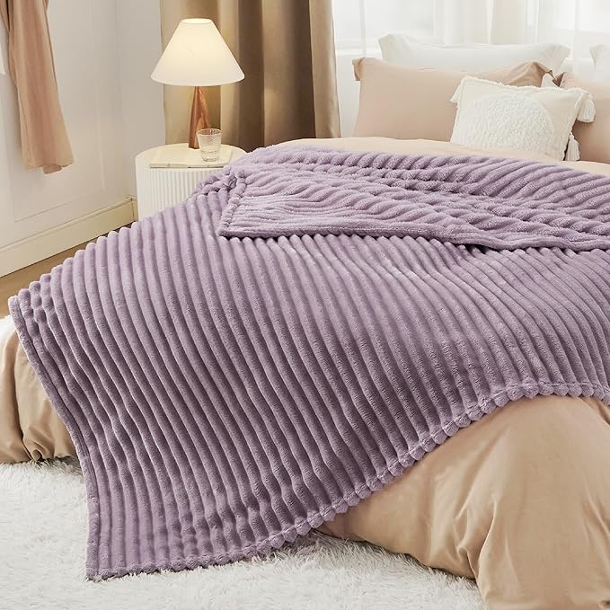 Bedsure GentleSoft Light Purple California King Size Blanket for Couch - Cozy Soft Blankets for Women, Cute Small Fleece Throws for Girls, Birthday Gifts for Women, 102x96 Inches