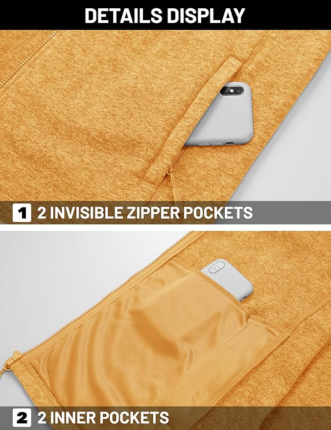 TACVASEN Men's Fleece Jackets Full Zip Lightweight Jacket Casual Soft Warm Coats with Pockets