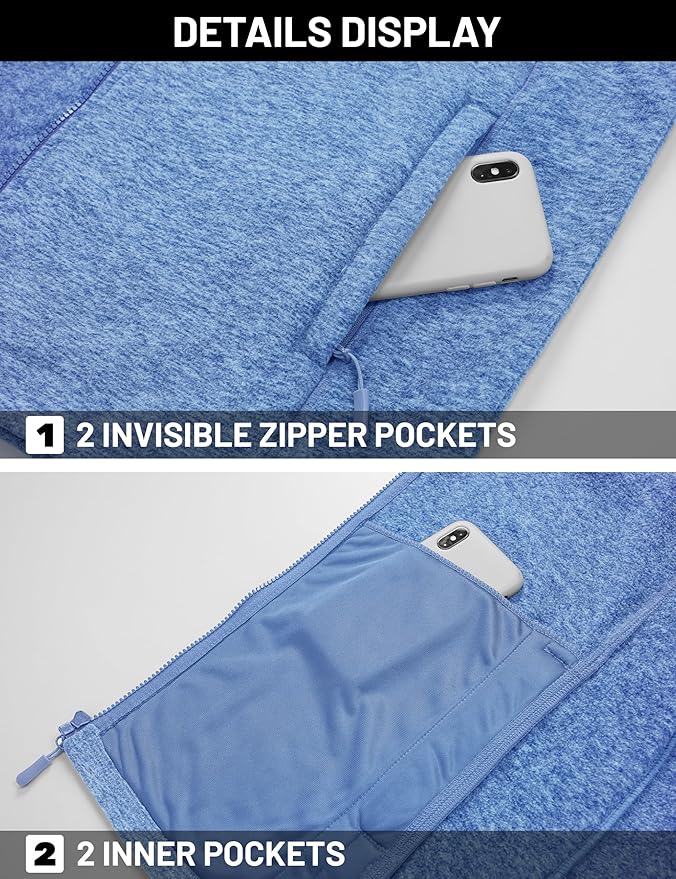 TACVASEN Men's Fleece Jackets Full Zip Lightweight Jacket Casual Soft Warm Coats with Pockets