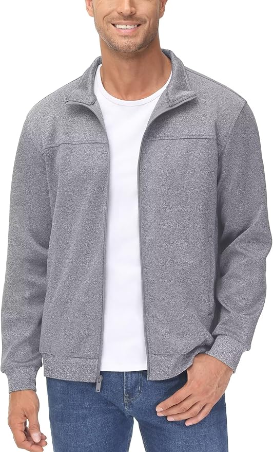 MAGCOMSEN Men's Track Jackets Lightweight Full-Zip Casual Coat Workout Running Athletic Active Jacket With Pockets