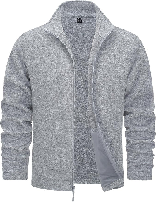 TACVASEN Men's Fleece Jackets Full Zip Lightweight Jacket Casual Soft Warm Coats with Pockets