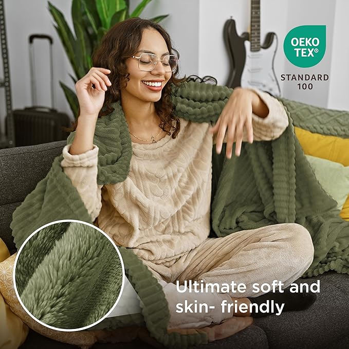 Bedsure GentleSoft Cypress Fleece Throw Blanket for Couch - Cozy Soft Blankets for Women, Cute Small Throws for Girls, 50x60 Inches