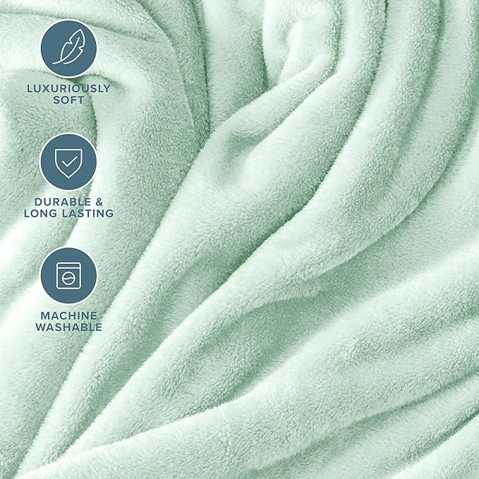 Bare Home Fleece Blanket - King Size - Ultra-Soft Lightweight for Bed, Sofa, and Couch - Luxury Microplush - Cozy Warm Blanket (King, Spring Mint)