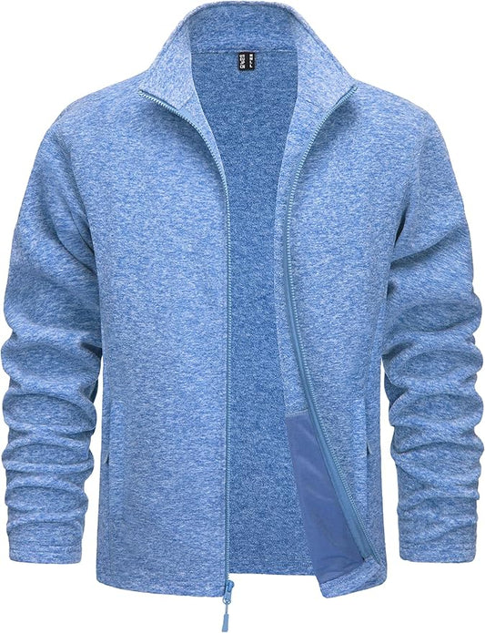 TACVASEN Men's Fleece Jackets Full Zip Lightweight Jacket Casual Soft Warm Coats with Pockets