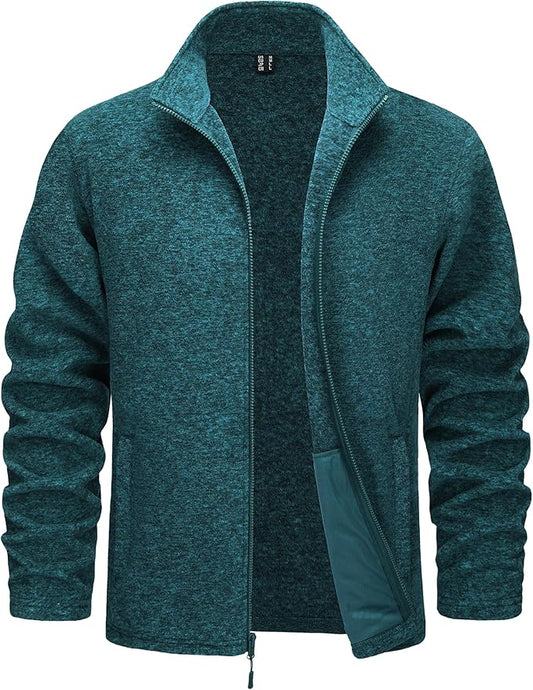 TACVASEN Men's Fleece Jackets Full Zip Lightweight Jacket Casual Soft Warm Coats with Pockets