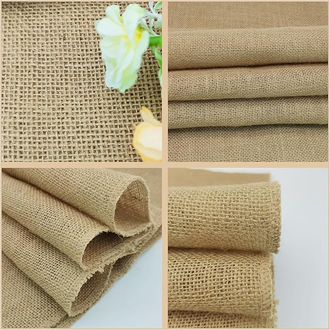 12 Pack 12 x 36 Inch Natural Burlap Table Runners,Rustic Jute Table Runner and Placemats Bulk for Western Wedding Table Decorations,Farmhouse Style Party,Holiday,Kitchen Table Decor