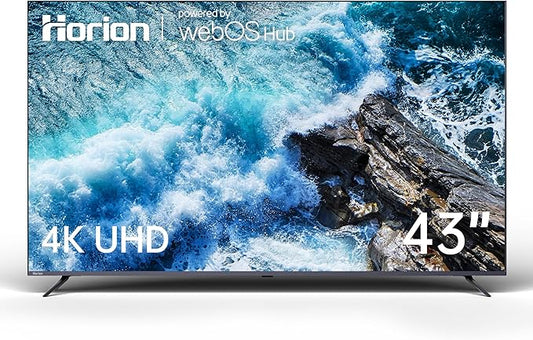 HORION 43 inch Smart TV, 4K UHD LED TV with WebOS 22, Ultra Slim Television with Mega Contrast, HDR10, Dolby Audio - Streaming Live, Bluetooth, Hdmi, WiFi ((P6D Series, 2025)
