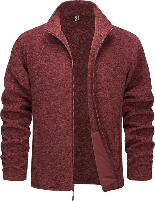 TACVASEN Men's Fleece Jackets Full Zip Lightweight Jacket Casual Soft Warm Coats with Pockets