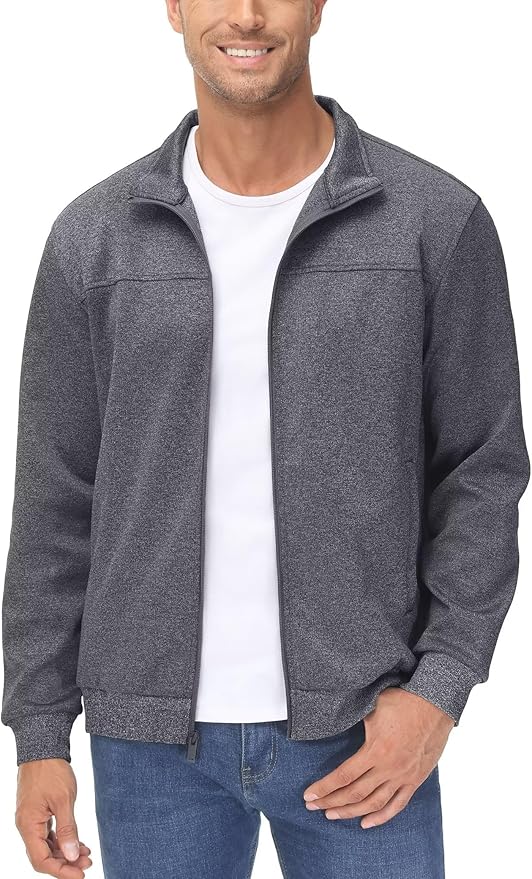 MAGCOMSEN Men's Track Jackets Lightweight Full-Zip Casual Coat Workout Running Athletic Active Jacket With Pockets