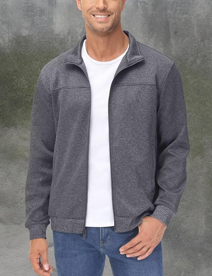 MAGCOMSEN Men's Track Jackets Lightweight Full-Zip Casual Coat Workout Running Athletic Active Jacket With Pockets