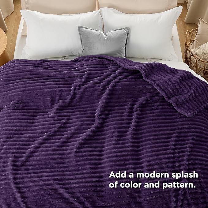Bedsure GentleSoft Purple California King Size Blanket for Couch - Cozy Soft Blankets for Women, Cute Small Fleece Throws for Girls, Birthday Gifts for Women, 102x96 Inches