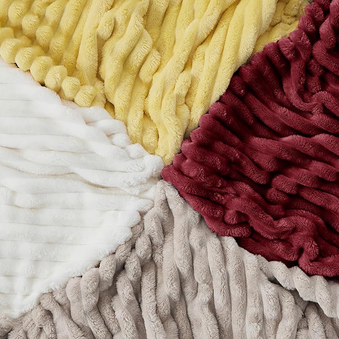 Bedsure GentleSoft Deep Red Blanket for Couch - Cozy Soft Blankets for Women, Cute Small Throws for Girls, 90x90 Inches