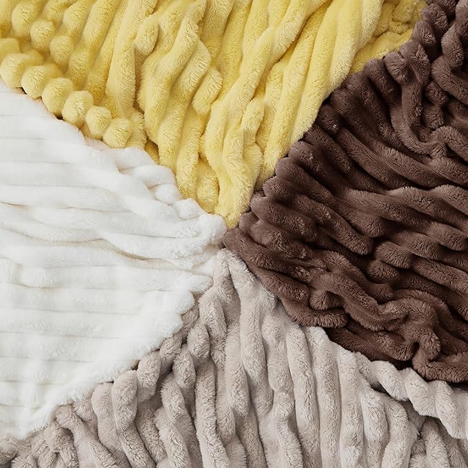 Bedsure GentleSoft Fondue Fudge Fleece Blanket for Couch -Cozy Soft Blankets for Women, Cute Small Throws for Girls, 90x90 Inches